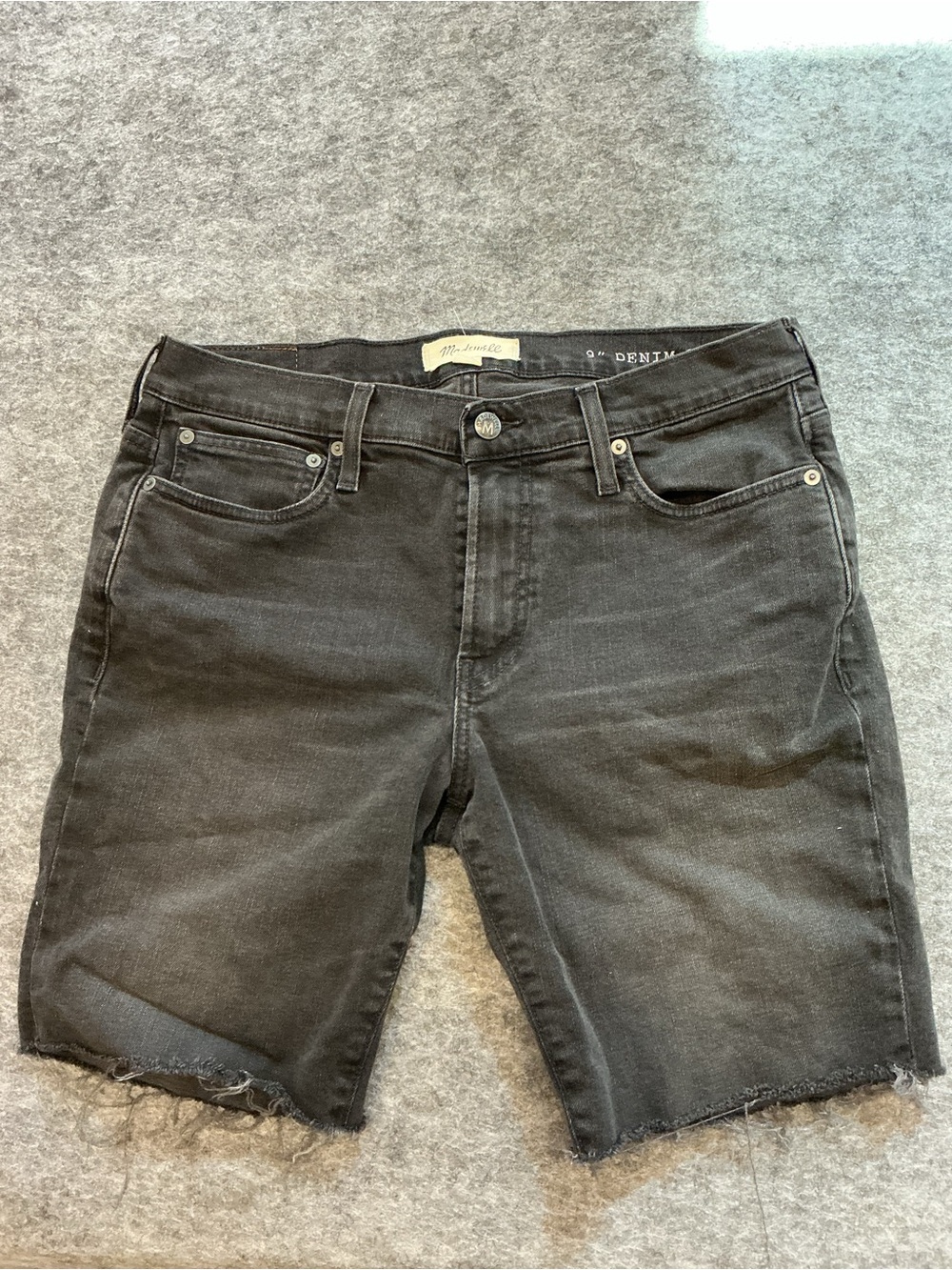 Madewell Black Distressed Denim Cutoff Shorts Size 32